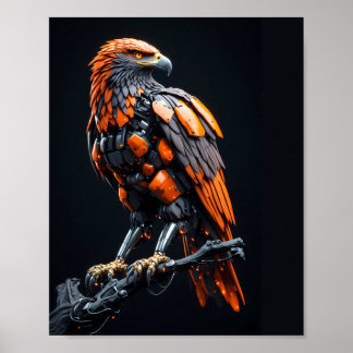 Eagle Cyberpunk Mecha Zelfverzekerde Ogen Poster