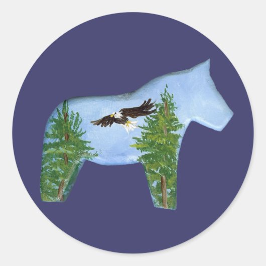 Eagle Dala Horse Sticker (Voorkant)