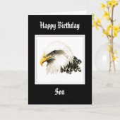 Eagle - de Zoon van de Verjaardag, Grappige Kaart (Gele Bloem)