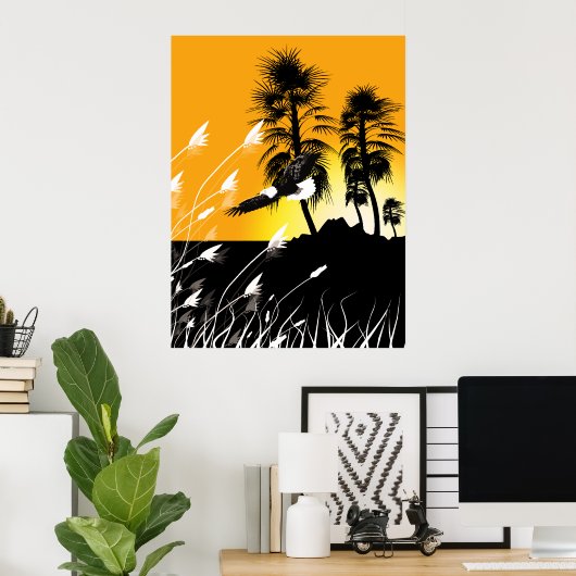 Eagle Desert Summer Silhouettes Poster (Thuiskantoor)