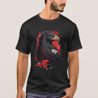 Eagle Design met Red Art Splash T-shirt
