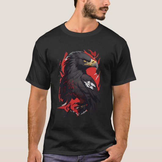 Eagle Design met Red Art Splash T-shirt (Voorkant)