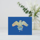 Eagle die de aarde diep blauw draagt briefkaart (Staand voorkant)