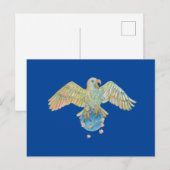Eagle die de aarde diep blauw draagt briefkaart (Voorkant / Achterkant)