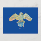Eagle die de aarde diep blauw draagt briefkaart (Voorkant)