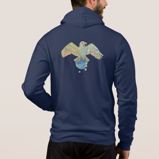 Eagle die de aarde diep blauw draagt hoodie (Achterkant)