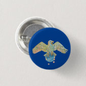 Eagle die de aarde diep blauw draagt ronde button 3,2 cm (Voorkant /achterkant)
