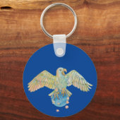 Eagle die de aarde diep blauw draagt sleutelhanger (Achterkant)