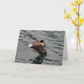 Eagle die met uit vleugels vliegen kaart (Gele Bloem)