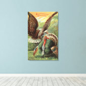 Eagle die Turkije aanvalt Canvas Afdruk (Insitu (Houten vloer))