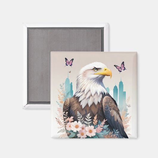 Eagle Dier Natuur Milieu Stad Kunst Magneet (Voorkant / Achterkant)