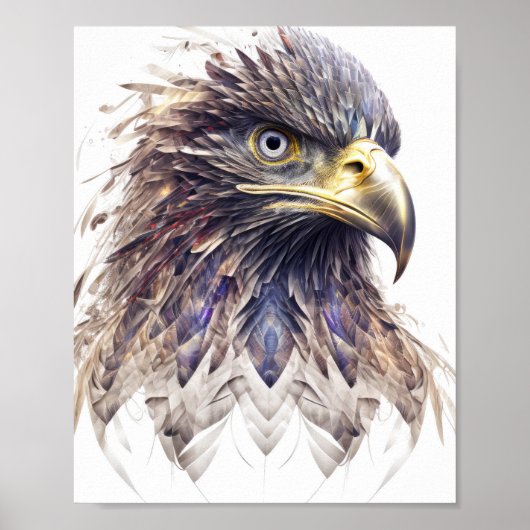 Eagle Dierenportret Natuur Wildlife Painting Poster (Voorkant)