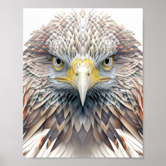 Eagle Dierenportret Natuur Wildlife Painting Poster (Voorkant)