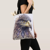 Eagle Dierenportret Natuur Wildlife Painting Tote Bag (Dichtbij)
