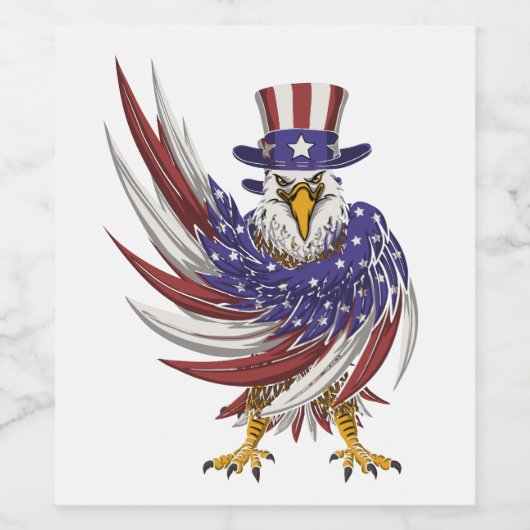 Eagle Dragen Een Uncle Sam pet Vector Illustratie Wijn Etiket (Enkel label)