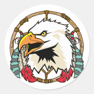 Eagle Dreamcatcher Ronde Sticker