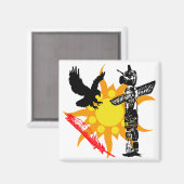 Eagle, Eagle Totem, & Feather ontwerp Magneet (Voorkant / Achterkant)
