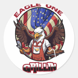 Eagle een grillen ronde sticker