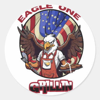 Eagle een grillen ronde sticker