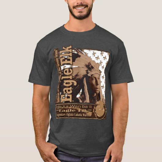 Eagle Elk Oglala Lakota Warrior T-shirt (Voorkant)