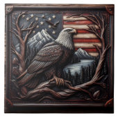 Eagle embleem met Amerikaanse vlag ontwerp Tegeltje (Voorkant)
