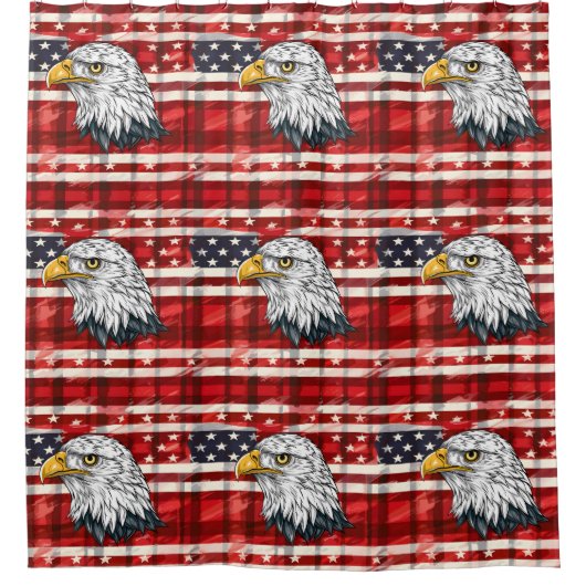 Eagle Emblem Curtain Bold Patriotic Bath Design Douchegordijn (Voorkant)
