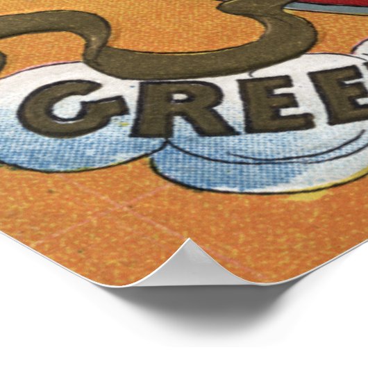 Eagle Emblem Holding Fireworks, Flag-Shield Poster (Hoek)