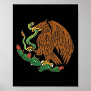 Eagle Emblem Mexico Mexicaanse vlag Cinco de Mayo  Poster