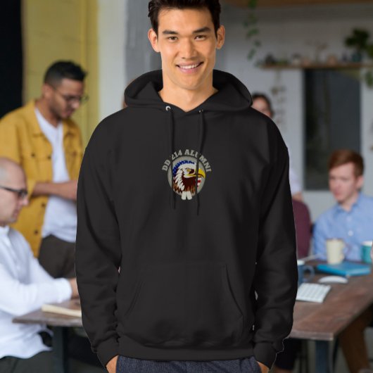 Eagle Emblem USA Flag | DD 214 Alumni Black Hoodie