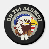 Eagle Emblem USA Flag | DD 214 Alumni Magneet (Voorkant)