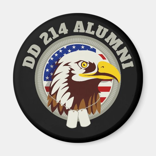 Eagle Emblem USA Flag | DD 214 Alumni Magneet (Voorkant)