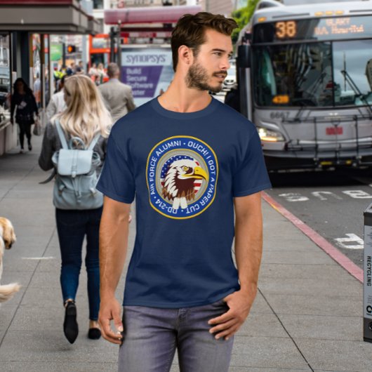 Eagle Emblem USA Flag | DD 214 Luchtmacht Alumni T-shirt
