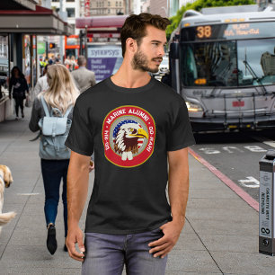Eagle Emblem USA Flag DD 214 Mariene Alumni T-shirt
