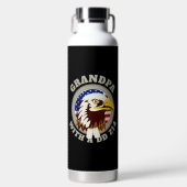 Eagle Emblem USA Flag | Opa DD 214 zwart Waterfles (Voorkant)