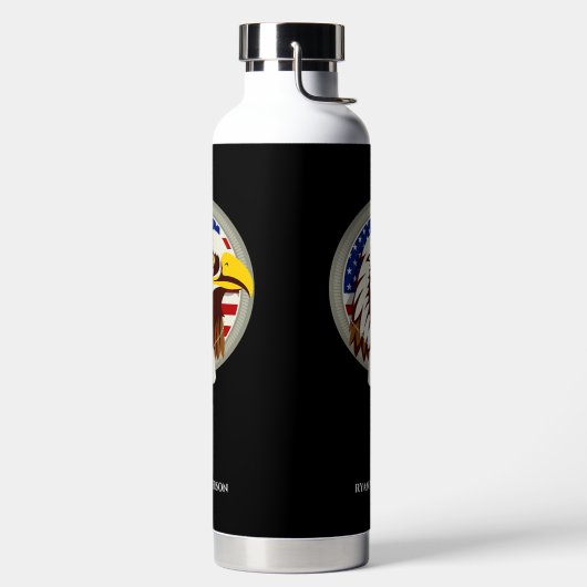 Eagle Emblem USA Vlag Verticaal Waterfles (Links)