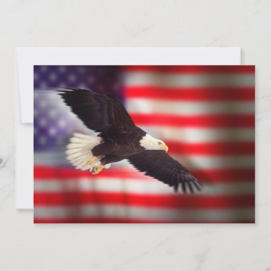Eagle en American Flag Invitation Kaart (Voorkant)