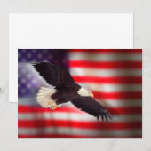 Eagle en American Flag Invitation Kaart (Voorkant / Achterkant)