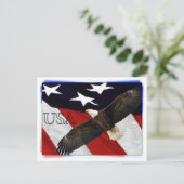 Eagle en American Flag USA Briefkaart (Staand voorkant)