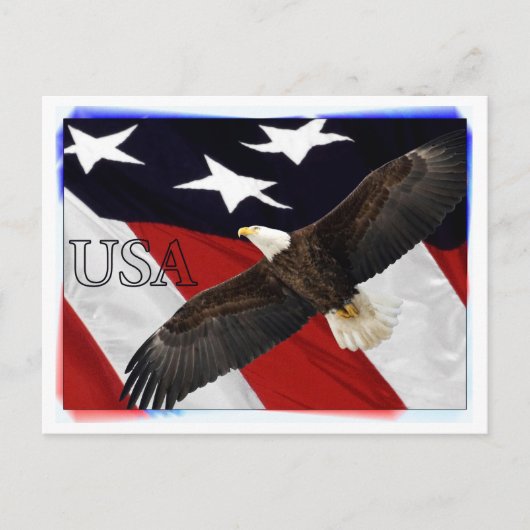 Eagle en American Flag USA Briefkaart (Voorkant)