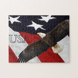 Eagle en American Flag USA Legpuzzel