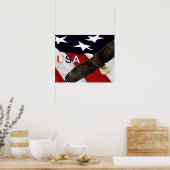 Eagle en American Flag USA Poster (Keuken)