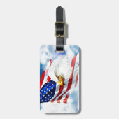 Eagle en Amerikaanse vlag Bagagelabel (Voorkant verticaal)