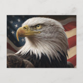 Eagle en Amerikaanse vlag Briefkaart (Voorkant)