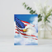 Eagle en Amerikaanse vlag Briefkaart (Staand voorkant)
