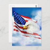 Eagle en Amerikaanse vlag Briefkaart (Voorkant / Achterkant)