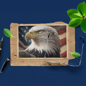 Eagle en Amerikaanse vlag Briefkaart