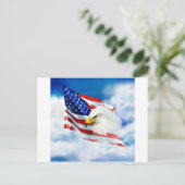 Eagle en Amerikaanse vlag Briefkaart (Staand voorkant)