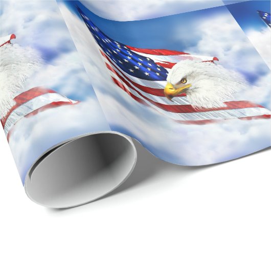 Eagle en Amerikaanse vlag Cadeaupapier (Rol Hoek)