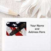 Eagle en Amerikaanse vlag Etiket (Insitu)