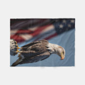 Eagle en Amerikaanse vlag Fleece Deken (Voorkant (Horizontaal))